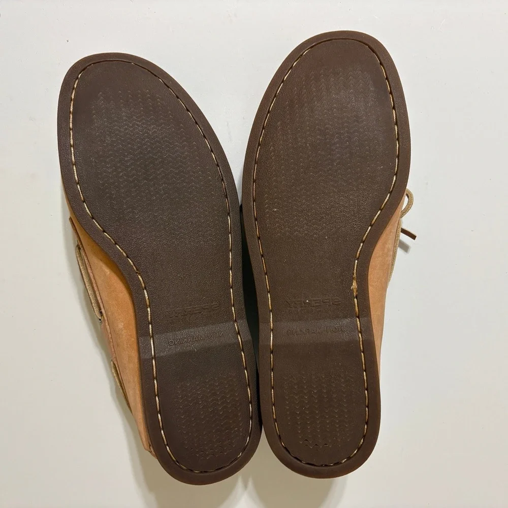 Sperry Mens Gold Cup Boat Shoes 11W Tan Leather Authentic Original Top-Sider